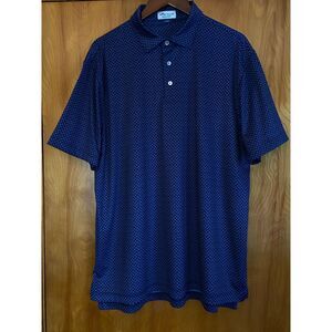 Peter Millar Summer Comfort Performance Jersey Golf‎ Polo Navy Mod Paisley Large